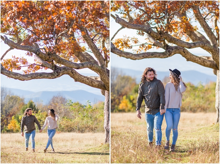 This Skyline Drive fall engagement session was straight fire. The autumn sunset colors of Tanner's Ridge Overlook and these stylish couple were too hot to handle