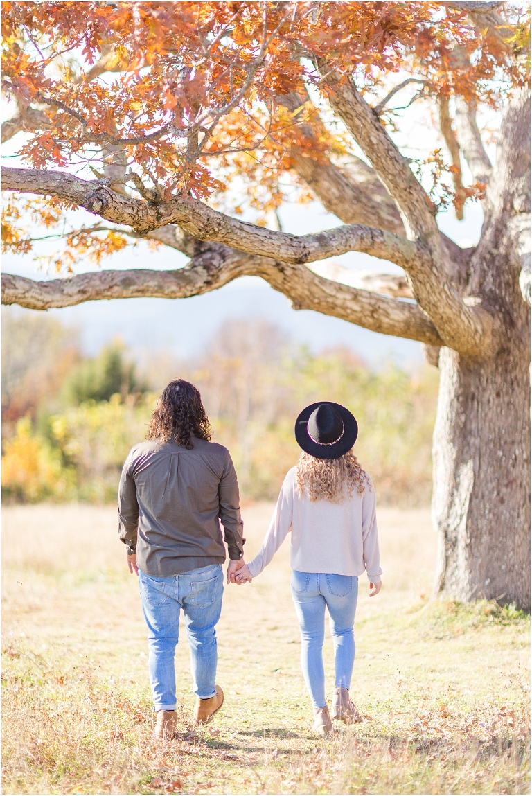 This Skyline Drive fall engagement session was straight fire. The autumn sunset colors of Tanner's Ridge Overlook and these stylish couple were too hot to handle