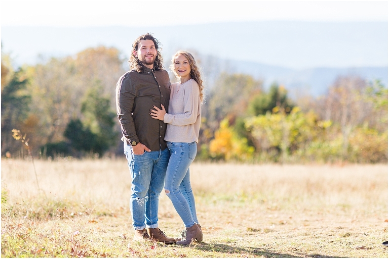 This Skyline Drive fall engagement session was straight fire. The autumn sunset colors of Tanner's Ridge Overlook and these stylish couple were too hot to handle