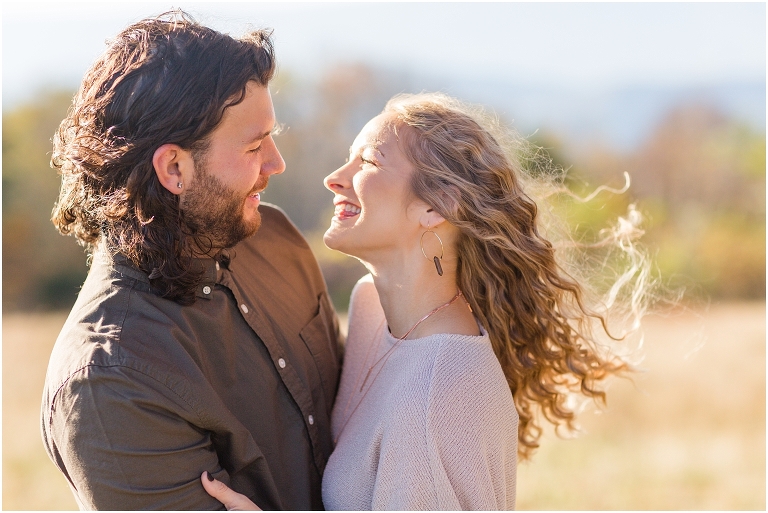 This Skyline Drive fall engagement session was straight fire. The autumn sunset colors of Tanner's Ridge Overlook and these stylish couple were too hot to handle