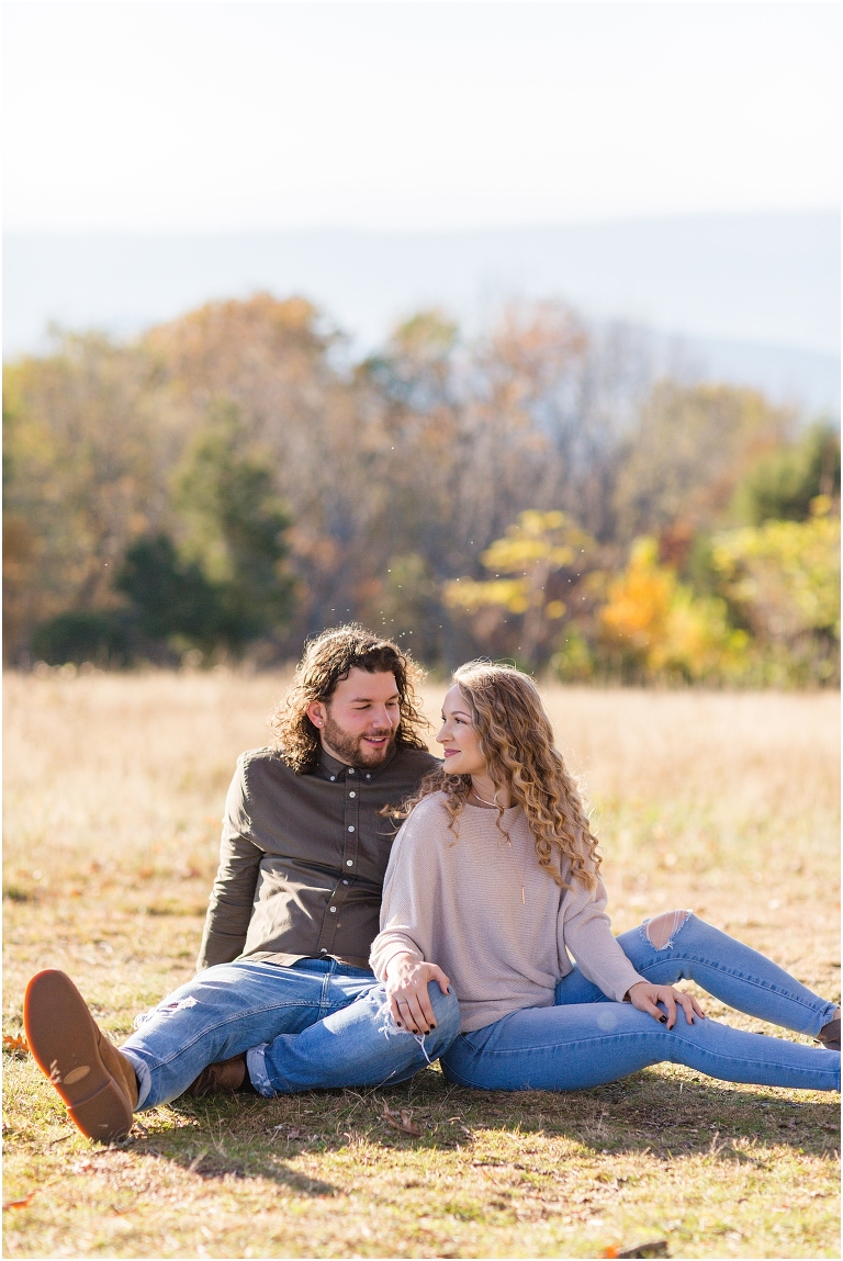 This Skyline Drive fall engagement session was straight fire. The autumn sunset colors of Tanner's Ridge Overlook and these stylish couple were too hot to handle