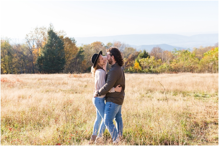 This Skyline Drive fall engagement session was straight fire. The autumn sunset colors of Tanner's Ridge Overlook and these stylish couple were too hot to handle