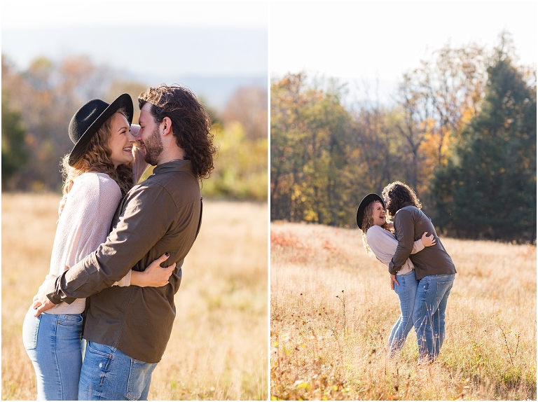 This Skyline Drive fall engagement session was straight fire. The autumn sunset colors of Tanner's Ridge Overlook and these stylish couple were too hot to handle