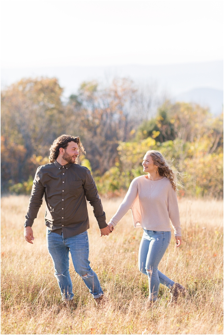This Skyline Drive fall engagement session was straight fire. The autumn sunset colors of Tanner's Ridge Overlook and these stylish couple were too hot to handle
