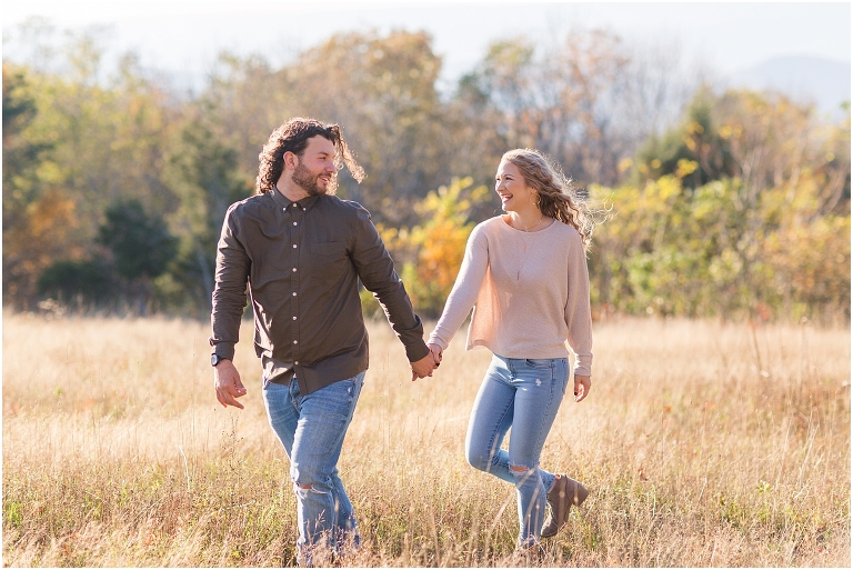 This Skyline Drive fall engagement session was straight fire. The autumn sunset colors of Tanner's Ridge Overlook and these stylish couple were too hot to handle