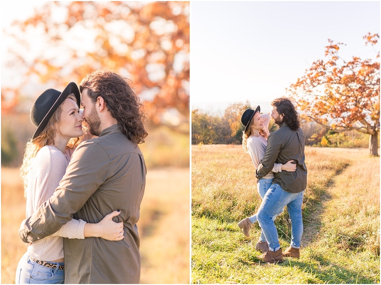 This Skyline Drive fall engagement session was straight fire. The autumn sunset colors of Tanner's Ridge Overlook and these stylish couple were too hot to handle