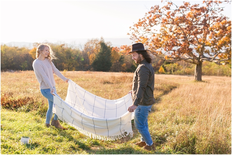 This Skyline Drive fall engagement session was straight fire. The autumn sunset colors of Tanner's Ridge Overlook and these stylish couple were too hot to handle