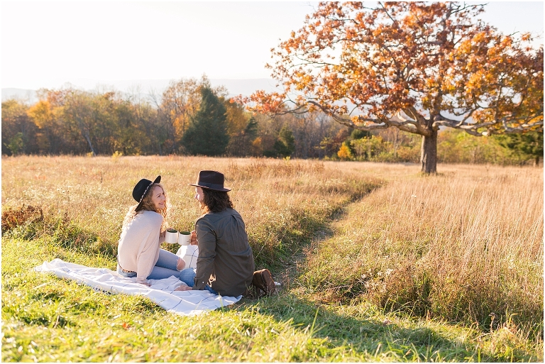 This Skyline Drive fall engagement session was straight fire. The autumn sunset colors of Tanner's Ridge Overlook and these stylish couple were too hot to handle