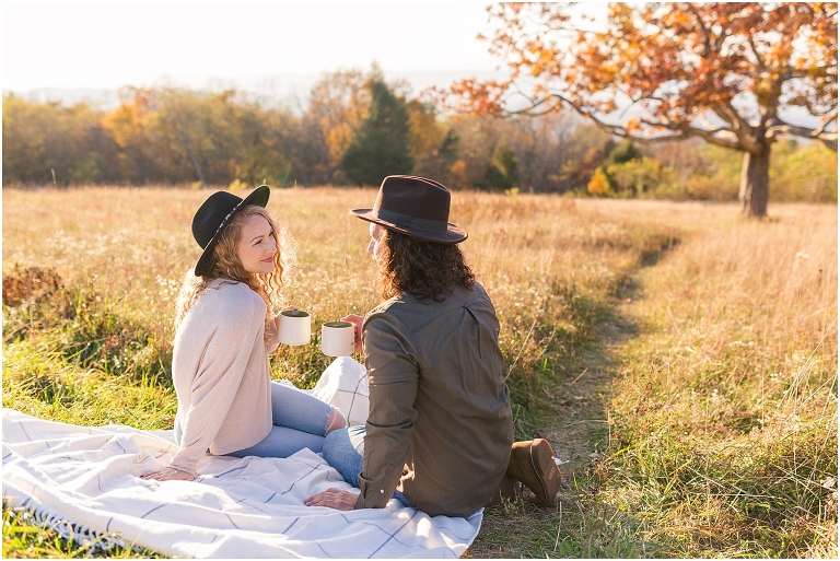 This Skyline Drive fall engagement session was straight fire. The autumn sunset colors of Tanner's Ridge Overlook and these stylish couple were too hot to handle