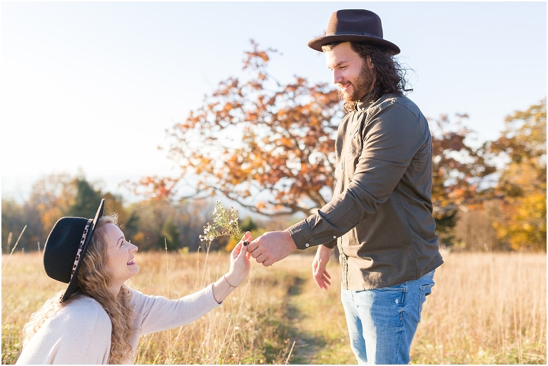 This Skyline Drive fall engagement session was straight fire. The autumn sunset colors of Tanner's Ridge Overlook and these stylish couple were too hot to handle