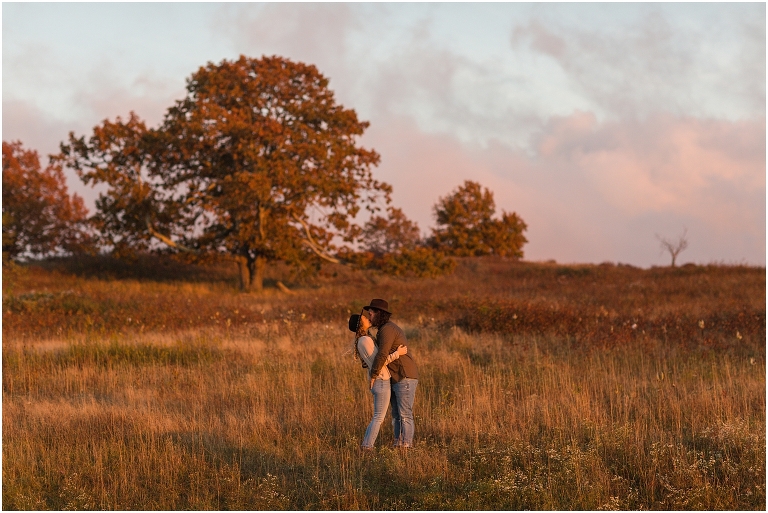 This Skyline Drive fall engagement session was straight fire. The autumn sunset colors of Tanner's Ridge Overlook and these stylish couple were too hot to handle