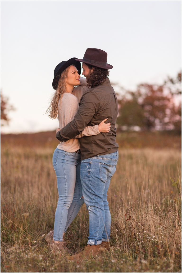This Skyline Drive fall engagement session was straight fire. The autumn sunset colors of Tanner's Ridge Overlook and these stylish couple were too hot to handle