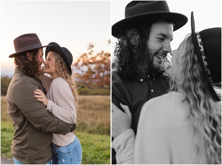 This Skyline Drive fall engagement session was straight fire. The autumn sunset colors of Tanner's Ridge Overlook and these stylish couple were too hot to handle