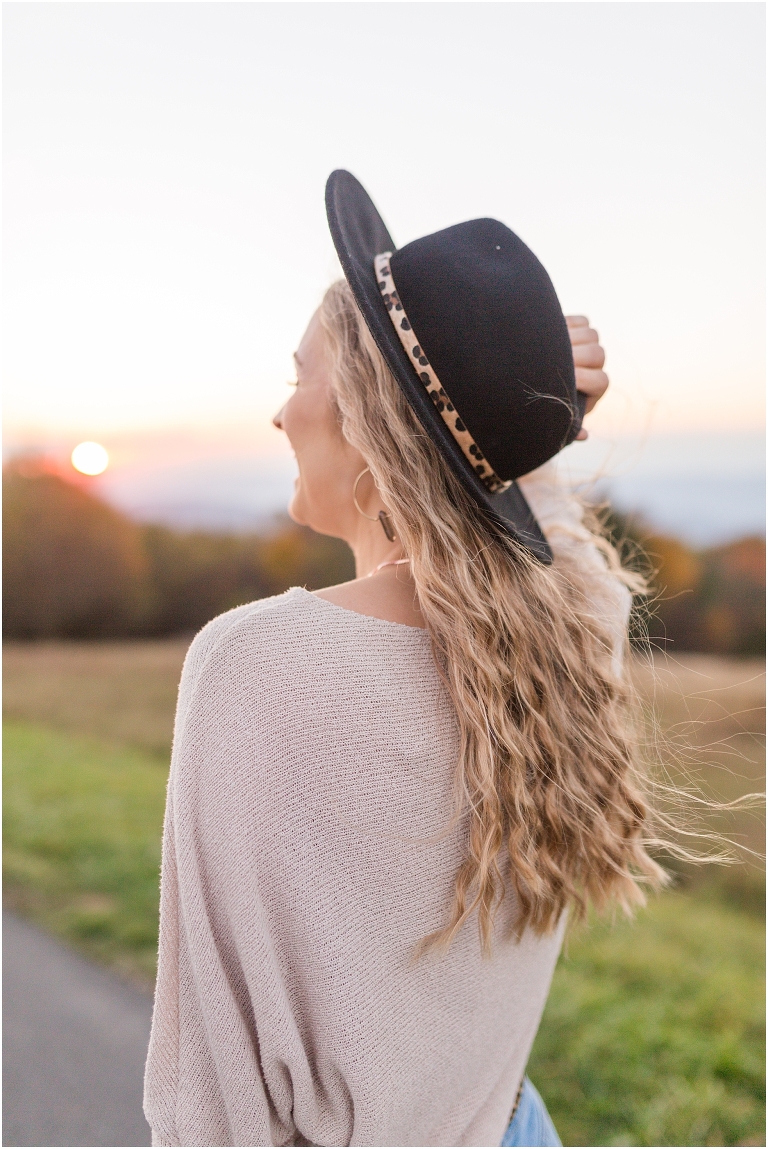 This Skyline Drive fall engagement session was straight fire. The autumn sunset colors of Tanner's Ridge Overlook and these stylish couple were too hot to handle