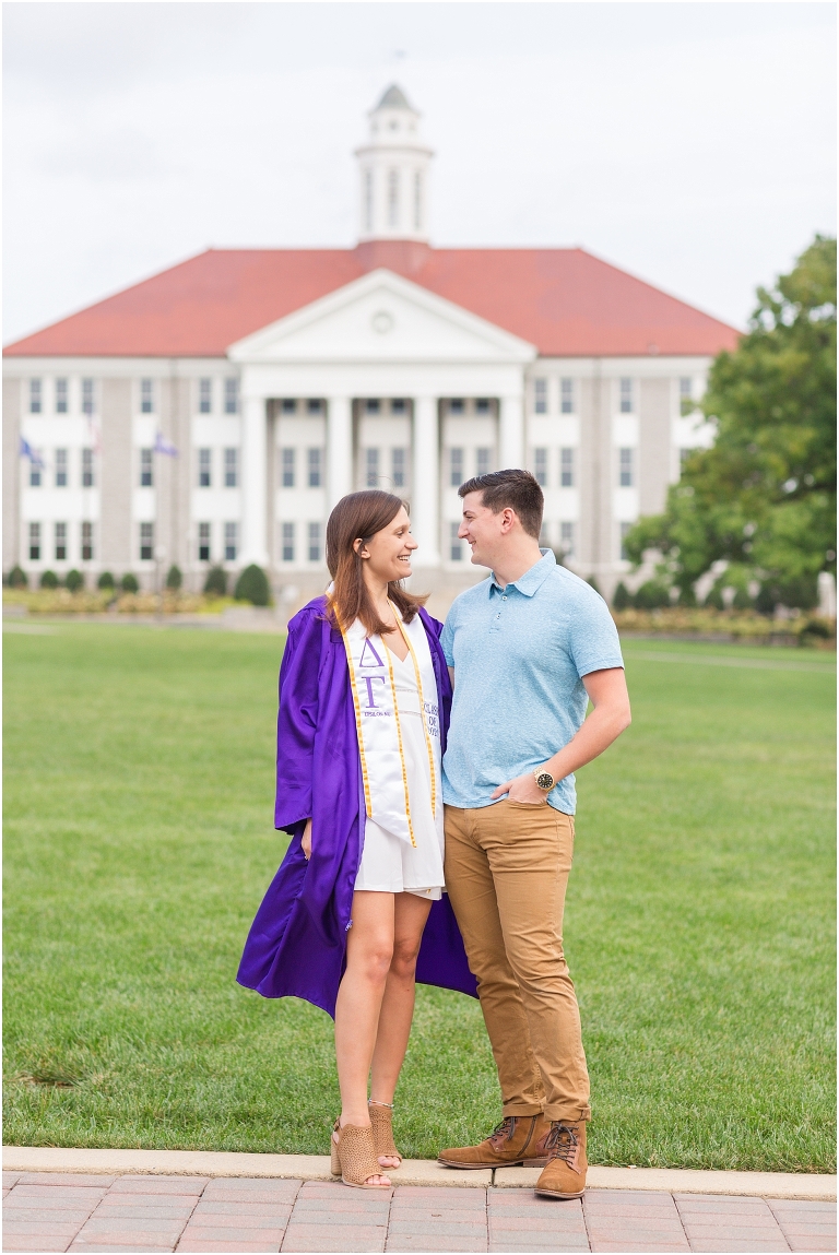 Katie and boyfriend at senior photo shoot at JMU.
