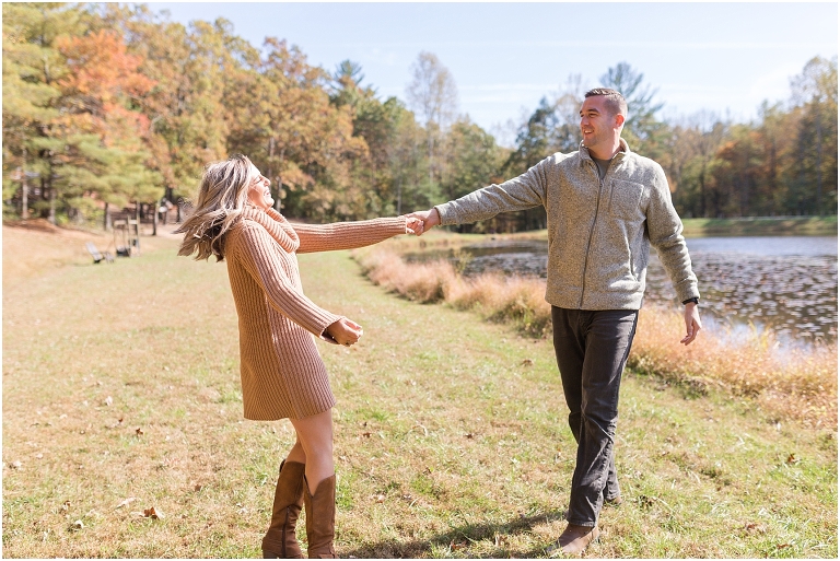 Virginia vow renewal and anniversary session in the autumn lakeside