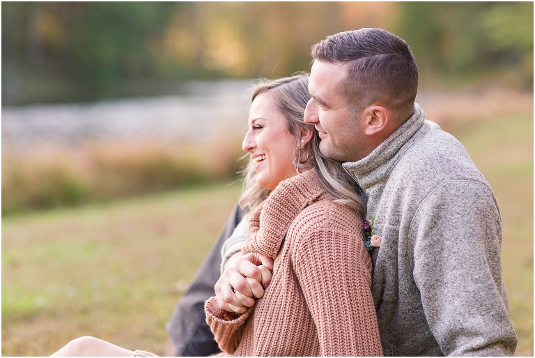Virginia vow renewal and anniversary session in the autumn forest lake