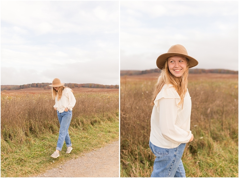 Fall sunset Big Meadows Skyline Drive senior session
