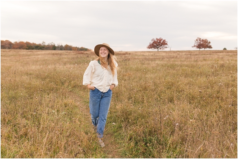 Fall sunset Big Meadows Skyline Drive senior session