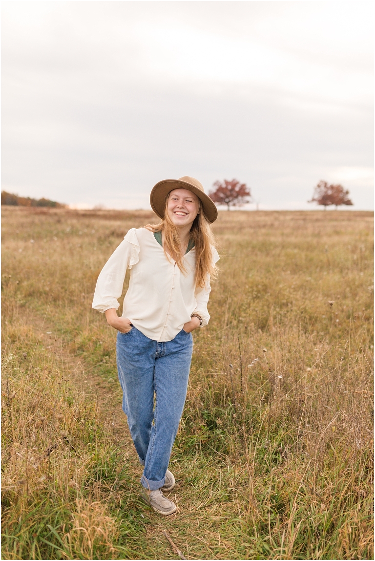 Fall sunset Big Meadows Skyline Drive senior session