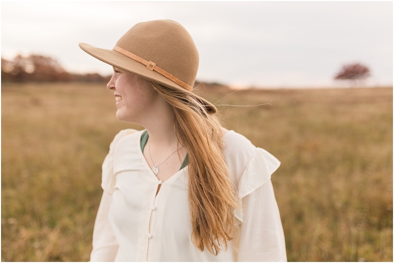 Fall sunset Big Meadows Skyline Drive senior session