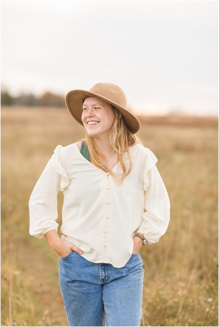 Fall sunset Big Meadows Skyline Drive senior session