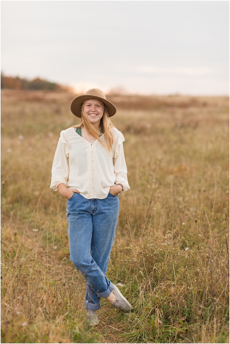 Fall sunset Big Meadows Skyline Drive senior session