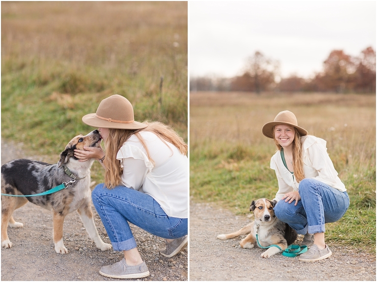 Fall sunset Big Meadows Skyline Drive senior session
