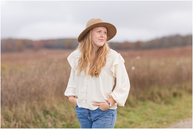 Fall sunset Big Meadows Skyline Drive senior session