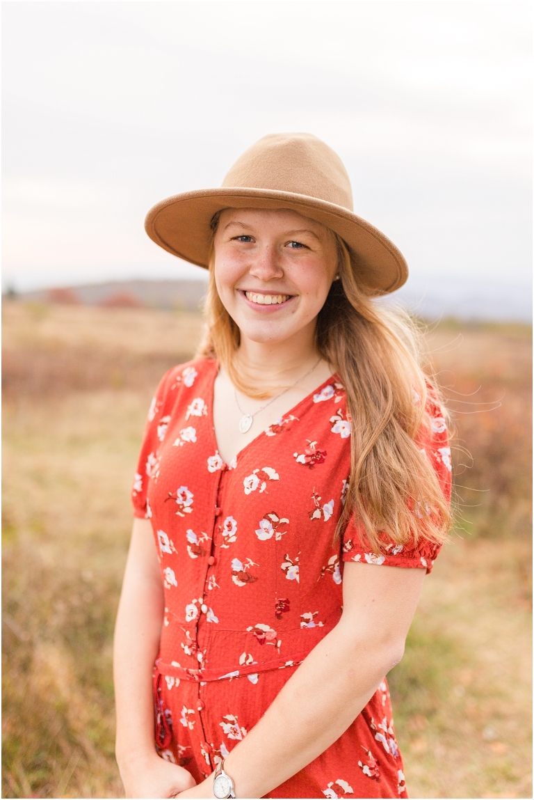 Fall sunset Big Meadows Skyline Drive senior session