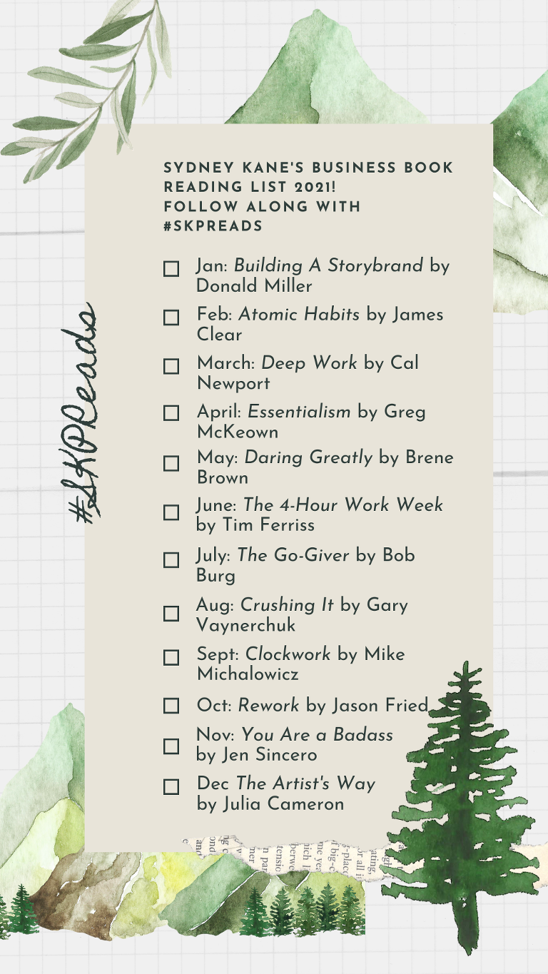Follow along with my 2021 business book reading list!