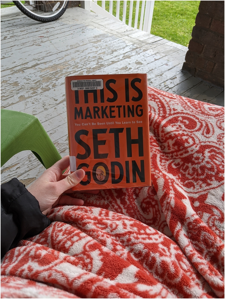 Lots of big takeaways from this book that are vital to your marketing plan. I will admit that sometimes Godin talks in big words and concepts and sometimes I had to reread a section to understand it, but the whole book is separated into manageable sections. He explains concepts like how people are motivated to share about businesses, what we can do to make that happen, and how our businesses can be shaped so that they do the best they can with our customers. Biggest takeaway: People are driven by emotions and stories