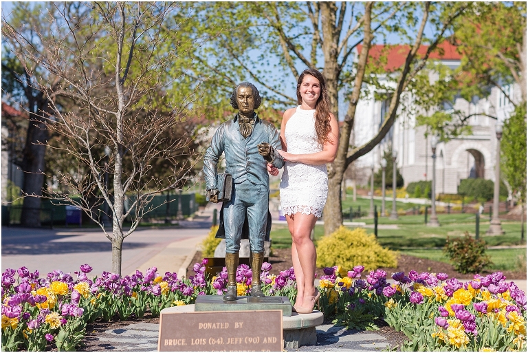 When should you take your JMU graduation portraits? The James Madison University Quad can be blooming with flowers in April