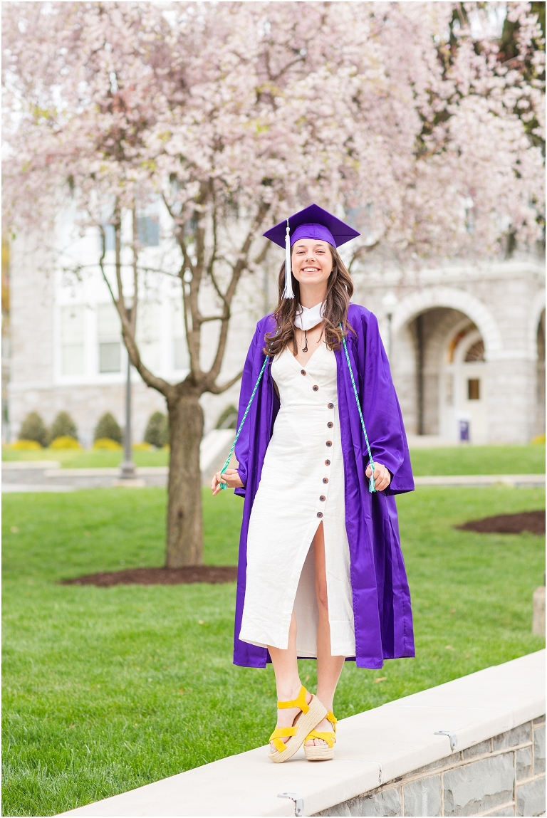 When should you take your JMU graduation portraits? The James Madison University Quad can be blooming with flowers in April