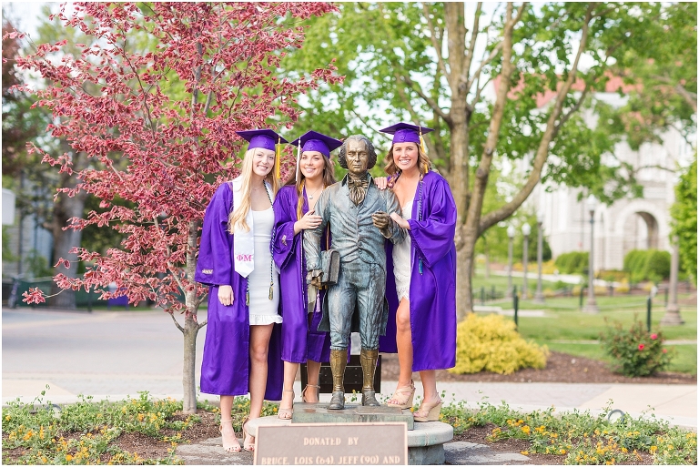 When should you take your JMU graduation portraits? The James Madison University Quad can be warm and beautiful in May
