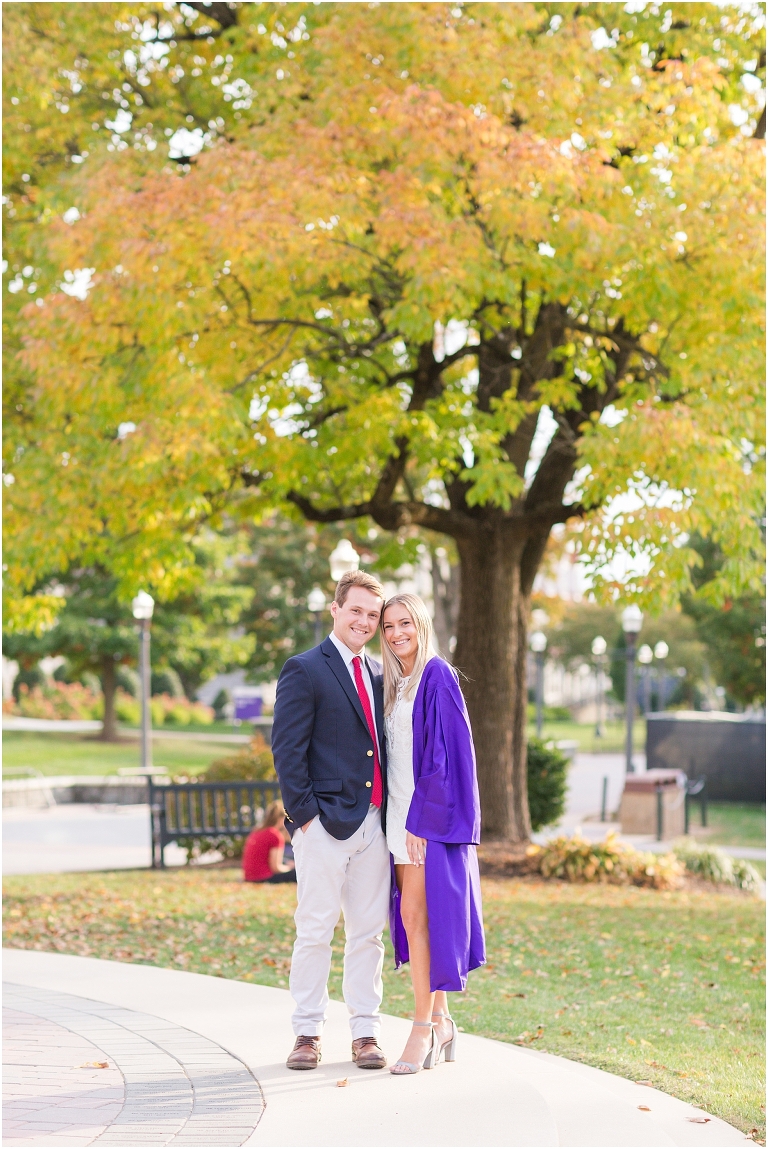When should you take your JMU graduation portraits? The James Madison University Quad can be filled with fall foliage in October