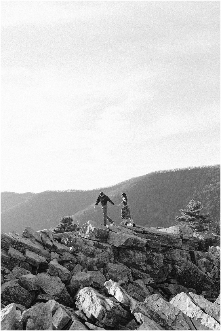 Engagement session at Blackrock Summit in Virginia. The views were amazing and the sunset was meant for this session. 