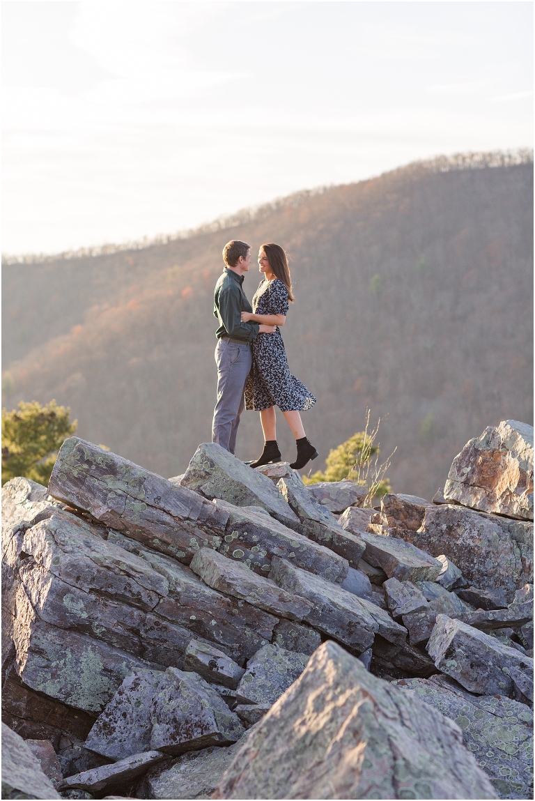 Engagement session at Blackrock Summit in Virginia. The views were amazing and the sunset was meant for this session. 