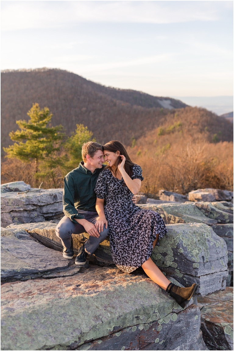 Engagement session at Blackrock Summit in Virginia. The views were amazing and the sunset was meant for this session. 
