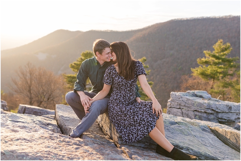 Engagement session at Blackrock Summit in Virginia. The views were amazing and the sunset was meant for this session. 