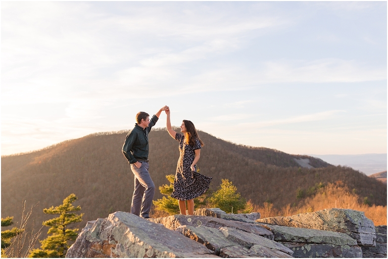 Engagement session at Blackrock Summit in Virginia. The views were amazing and the sunset was meant for this session. 