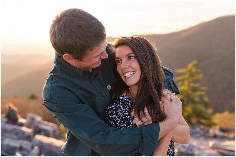 Engagement session at Blackrock Summit in Virginia. The views were amazing and the sunset was meant for this session. 