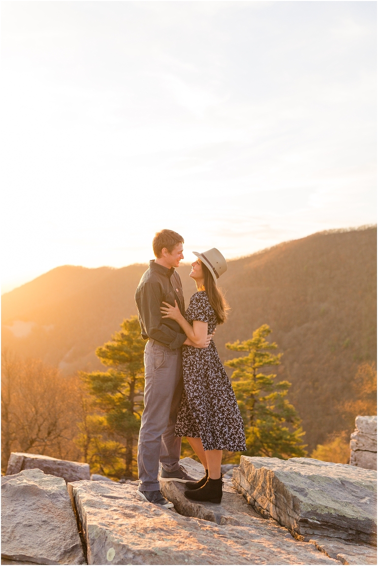 Engagement session at Blackrock Summit in Virginia. The views were amazing and the sunset was meant for this session. 