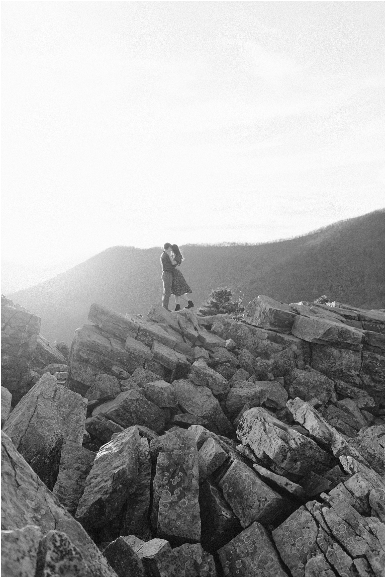 Engagement session at Blackrock Summit in Virginia. The views were amazing and the sunset was meant for this session. 