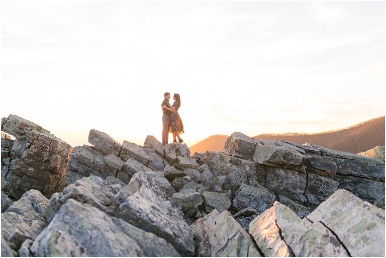 Engagement session at Blackrock Summit in Virginia. The views were amazing and the sunset was meant for this session. 