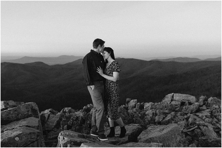 Engagement session at Blackrock Summit in Virginia. The views were amazing and the sunset was meant for this session. 
