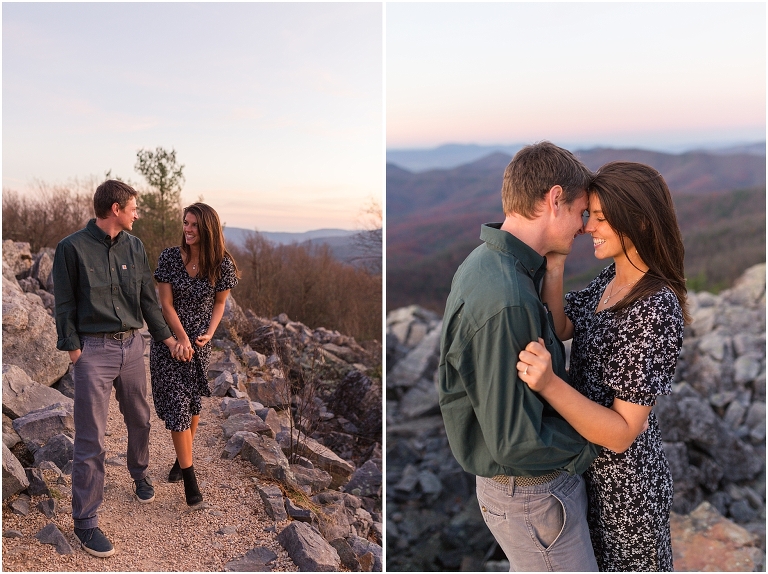 Engagement session at Blackrock Summit in Virginia. The views were amazing and the sunset was meant for this session. 