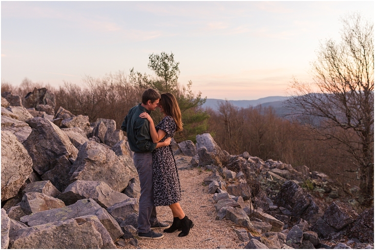 Engagement session at Blackrock Summit in Virginia. The views were amazing and the sunset was meant for this session. 