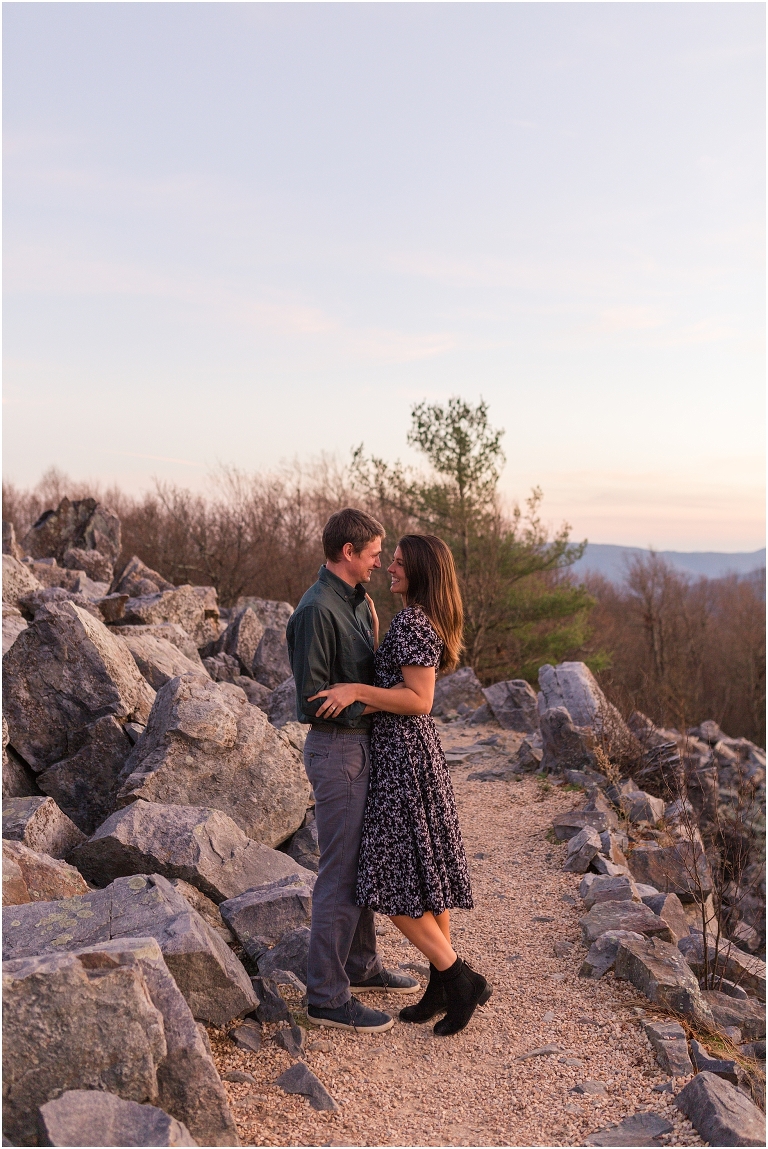 Engagement session at Blackrock Summit in Virginia. The views were amazing and the sunset was meant for this session. 
