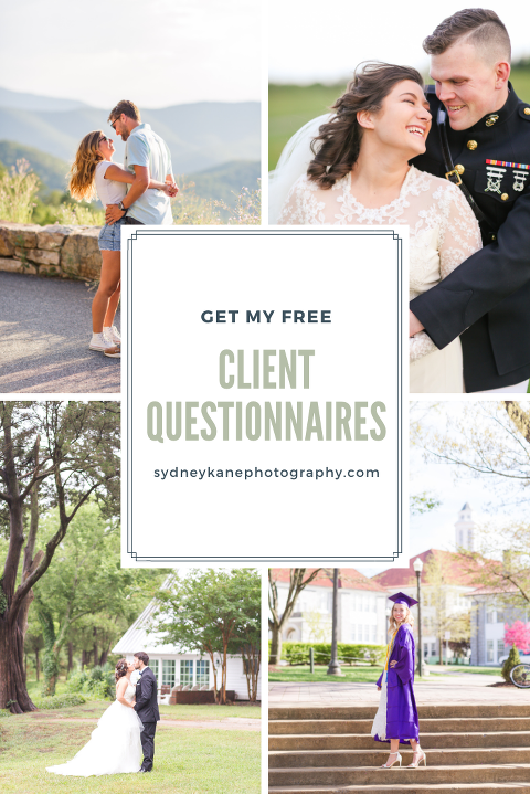 Get my free client questionnaires to uplevel your photography business!